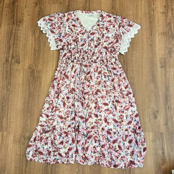 Baltic Born Aliyah Pink Floral Lace Sleeve Dress Sz 3XL - Picture 6 of 15